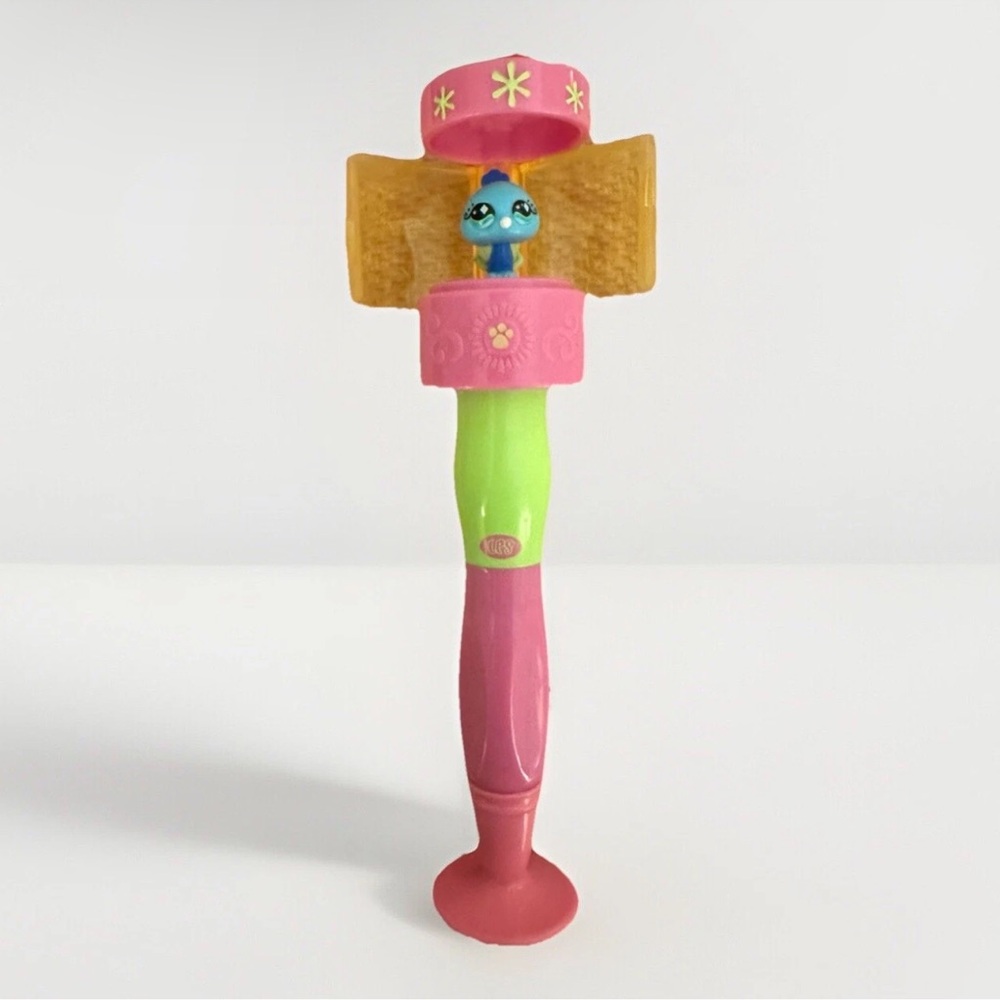 Littlest Pet Shop LPS Spinner Ballpoint Pen Peacock Garden Playset 2008 Pink